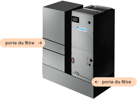 Système central avec indication de la porte du filtre